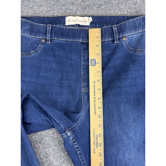 Soft Surroundings Jeans Womens XL Blue Pull On Stretch Straight Leg Pants - Picture 4 of 8